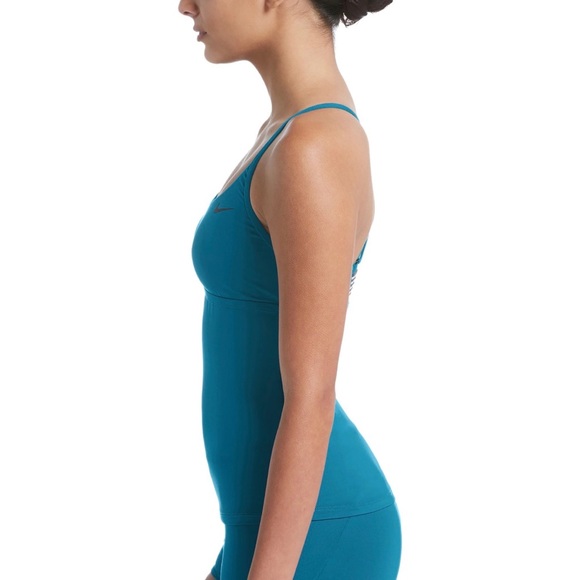 Nike 2 Pc Solid Tankini Swimsuit Set Top & Bottom - Picture 3 of 7